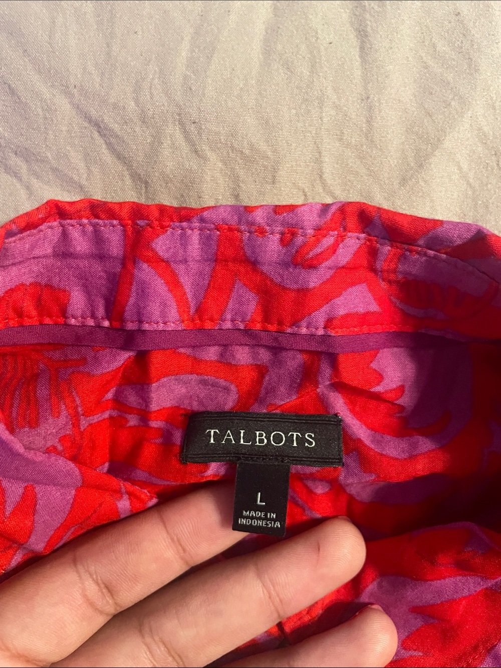 Vibrant Red-Pink Printed Button-Up Shirt - Picture 2 of 2